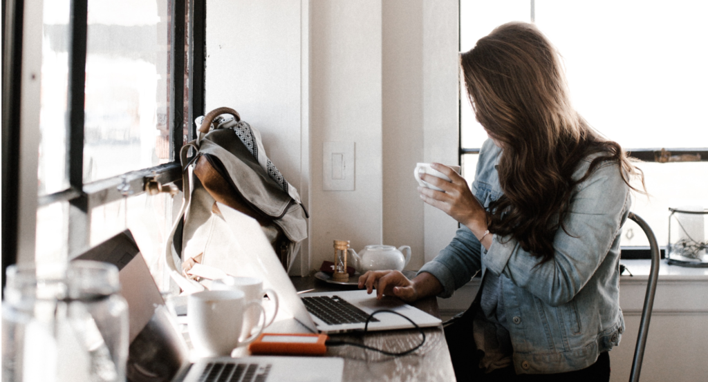 Women working on a computer